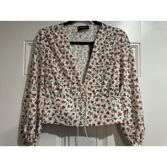 THE KOOPLES Paris Lace Flowers Tied Blouse Top Shirt 3 NWT Bubble Holiday large - Picture 4 of 9